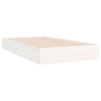 Berkfield Home Beautiful Bed Frame White Solid Wood 100x200 cm