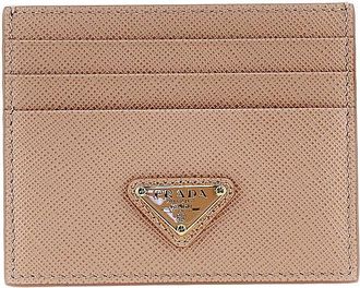 Prada Saffiano leather cardholder with logo Woman One Size