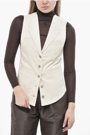 Pinko REIMAGINE Denim Gilet with Welt Pockets size M