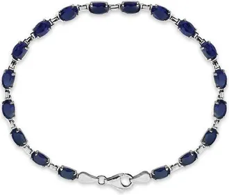 Allurez Lab Blue Sapphire Bracelet 14K in 0.56Ct/white Gold at Nordstrom, Size 7