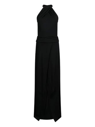 Liu Jo draped halter-neck dress - women - Viscose - 38 - Black