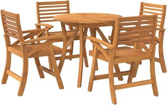 vidaXL Juego De Comedor De Jard&iacute;n 5 Piezas Madera Maciza De Acacia Vidaxl