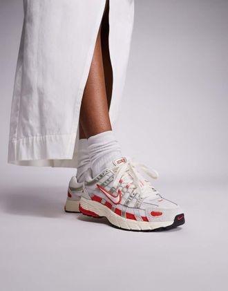 Nike P-6000 - Sneakers bianco sporco e rosse