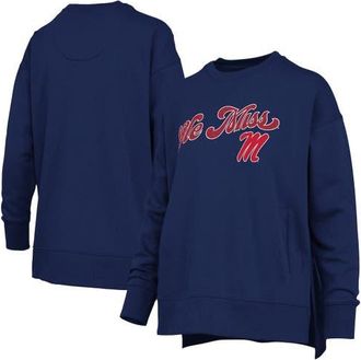 Pressbox Womens Pressbox Navy Ole Miss Rebels Bonanza Chenille Harper Script Sweatshirt at Nordstrom, Size X-Large