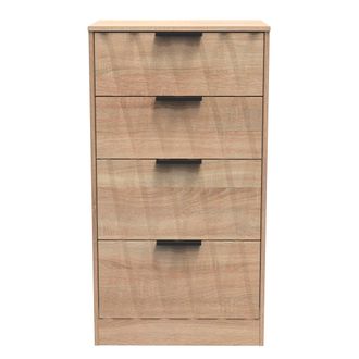 Welcome Furniture Calgary Ready Assembled 4 Drawer Deep Midi Chest in Bardolino Oak - Welcome Furniture | TJ Hughes