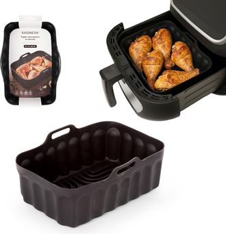KASANOVA Teglia 21x14 cm silicone per friggitrice ad aria nera
