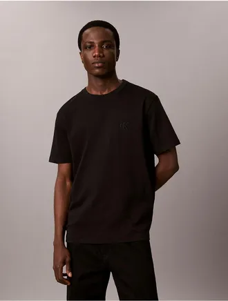 Calvin Klein Mens Varsity Logo Interlock Tee - Black - 2XL