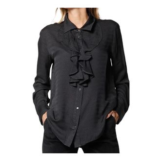 Mason's Shirts, female, Black, 2XS, Viscose and Silk Chemise