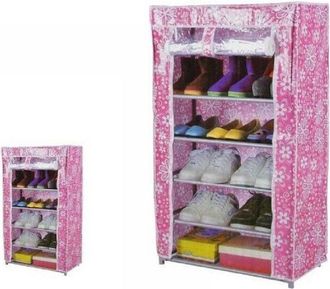 Trade Shop Trade Shop - Armadio Scarpiera Tessuto Portascarpe Stivali Acciaio Smontabile 7 Ripiani 69075