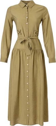 Trendyol Modest Dames Kaki Effen Maxi Lang Blousejurk Modest Jurken