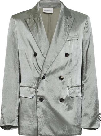 Dries Van Noten Double-breasted Blazer - Heren - Blazers - Groen - L - Katoen - Jassen