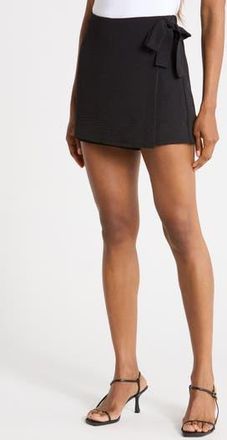 Ellen Tracy Airflow Wrap Tie Skort in Black at Nordstrom Rack, Size X-Small