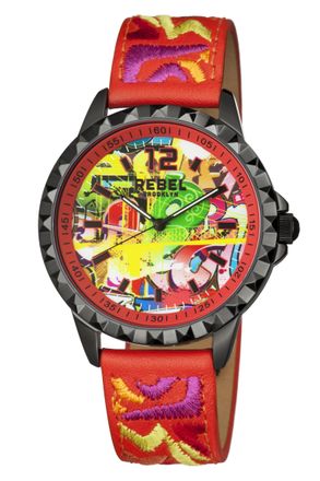 Rebel Rockers Womens Dumbo Red Dial Leather Watch - One Size