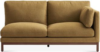 Castlery Owen Right Arm 2 Seater Couch, Basketweave Caramel Walnut for Brown
