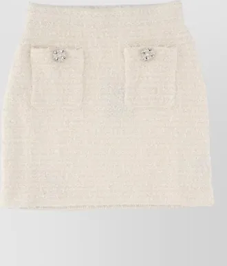 Self Portrait boucl&eacute; knit mini skirt