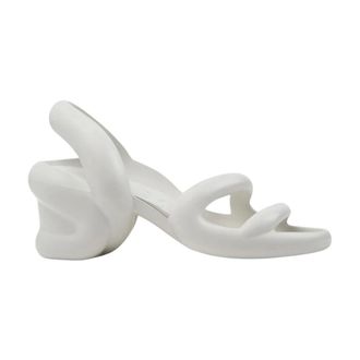 Camper High Heel Sandals, female, White, 10 UK, Adjustable Leather Sandals in White