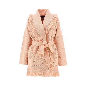Alanui Bandana jacquard cashmere blend cardigan Woman S
