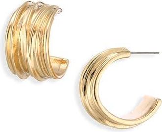 Cara Textured Hoop Earrings in Gold at Nordstrom Rack