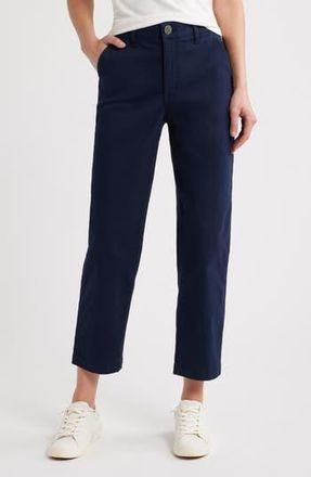 Wit & Wisdom Skyrise Slim Straight Leg Twill Pants in Navy at Nordstrom Rack, Size 00