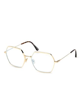 Tom Ford Eyewear geometric-frame glasses - unisex - Metal - 56 - Gold