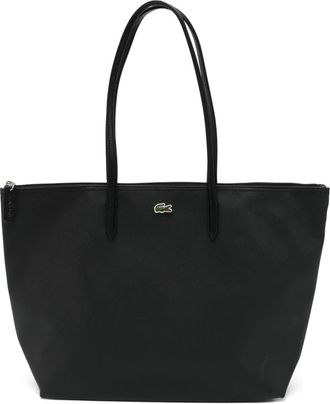 Lacoste Shopper met geborduurd logo - Zwart