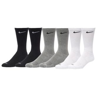 Nike Mens 6 Pack Everyday Plus Cushioned Socks - Shoes White/Gray/Black Size L
