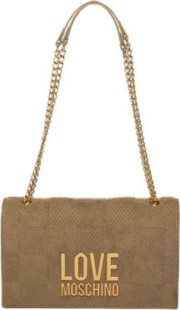 Love Moschino Tassen, Dames, Beige, ONE Size, Velours Schoudertas