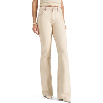 Mani&egrave;re De Voir Abbie Stacked Fit And Flare Jeans in Cream at Nordstrom, Size 10