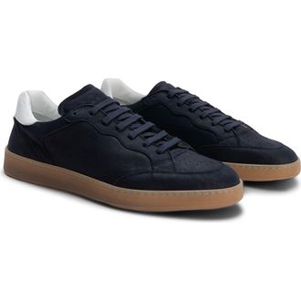 Robert Barakett Rodney Court Leather Sneaker in Blue Night at Nordstrom, Size 10.5