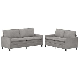 vidaXL Juego De Sof&aacute; 2 Uds. Gris Claro Terciopelo Vidaxl