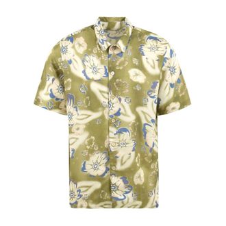 Paul Smith Casual Fit Shirt - Heren - Korte mouwen Overhemden - Groen - M - Katoen - Overhemden