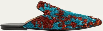 Dries Van Noten Mens Sequined Casual Slippers