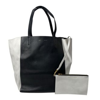 Celine Black White Leather Pouch Tote Bag (Pre-Owned)