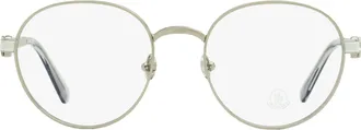 Moncler ML5179 Round Metal Eyeglasses - Palladium