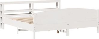 vidaXL Vidaxl - Bed Frame without Mattress White 180x200 cm Super King Solid Wood Pine