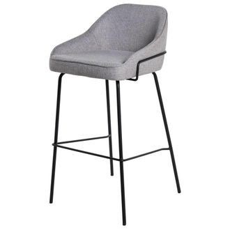 Koketto Home Elegante taburete alto tapizado en gris claro