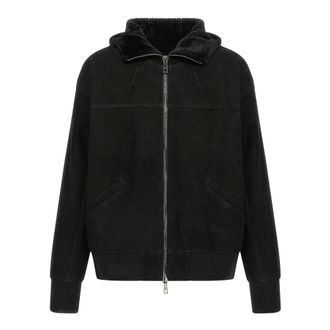 Giorgio Brato Jassen, Heren, Zwart, L, Leer, Jacket On Shearling