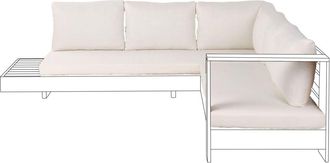 Beliani Conjunto de fundas de coj&iacute;n de exterior Blanco crema