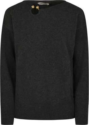 Alberta Ferretti Round-neck Truien - Dames - Ronde hals truien - Grijs - M - Wol - Truien & Vesten