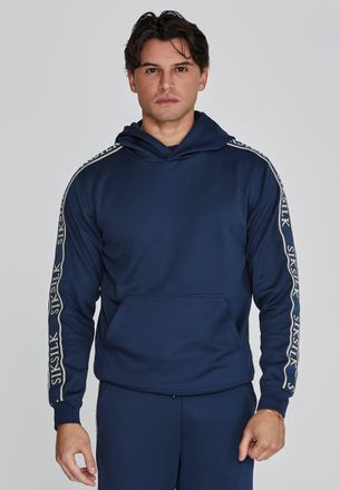 Siksilk Sudadera con capucha azul marino para hombre SikSilk XL