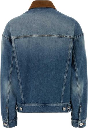 Versace Womens Denim Jacket Mediumblue Exterior: Cotton Giubbini