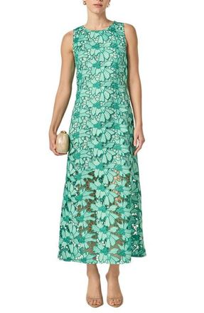 English Factory Floral Embroidered Sleeveless Maxi Dress in Kelly Green at Nordstrom, Size Medium