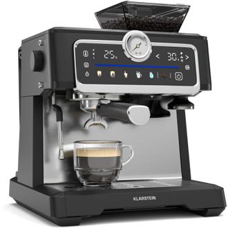 Klarstein Klarstein Macchina per caff&egrave; espresso GrandPresso Touch 20 bar Macinino integrato Indicatore di pressione Schiuma di latte