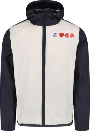 Comme Des Gar&ccedil;ons Beige/Black Two-Tone Heart Motif Jacket