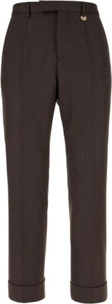 Burberry Wollen pantalon - Heren - Broeken - Bruin - Maat: M Wol