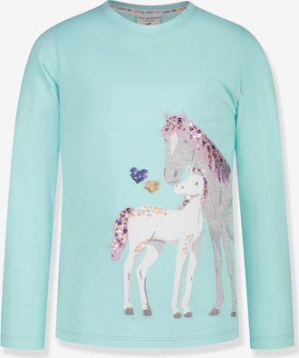 Salt And Pepper Langarmshirt mit Pferde-Applikation M&auml;dchen Salt and Pepper mintgr&uuml;n