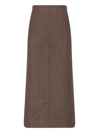 Maison Margiela Gonna Midi Con Motivo Spigato