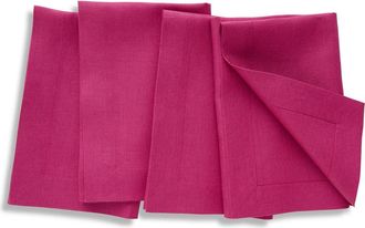 Solino Home Linen Dinner Napkins Set of 4, 20 x 20 Inch for Dining Table, Holiday and Everyday Table Decor - Diana in Festive Fuchsia at Nordstrom