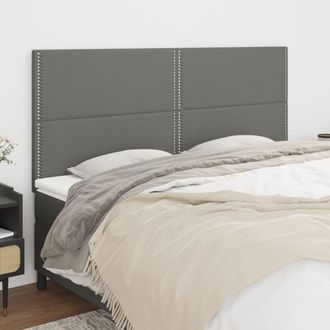 vidaXL Cabeceros 4 Unidades De Tela Gris Oscuro 100x5x78/88 Cm Vidaxl