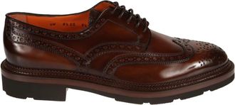 Santoni Emil Derbies - Heren - Nette schoenen - Bruin - 40 EU - Leer - Schoenen